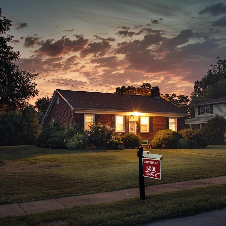 Alt text: A house with a sign that reads "We Buy Houses Iowa".