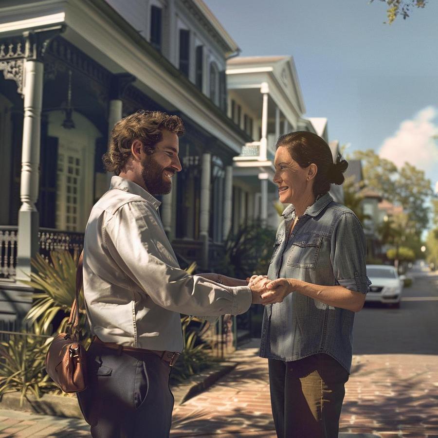 "We Buy Houses Louisiana" sign in front of a charming southern home.