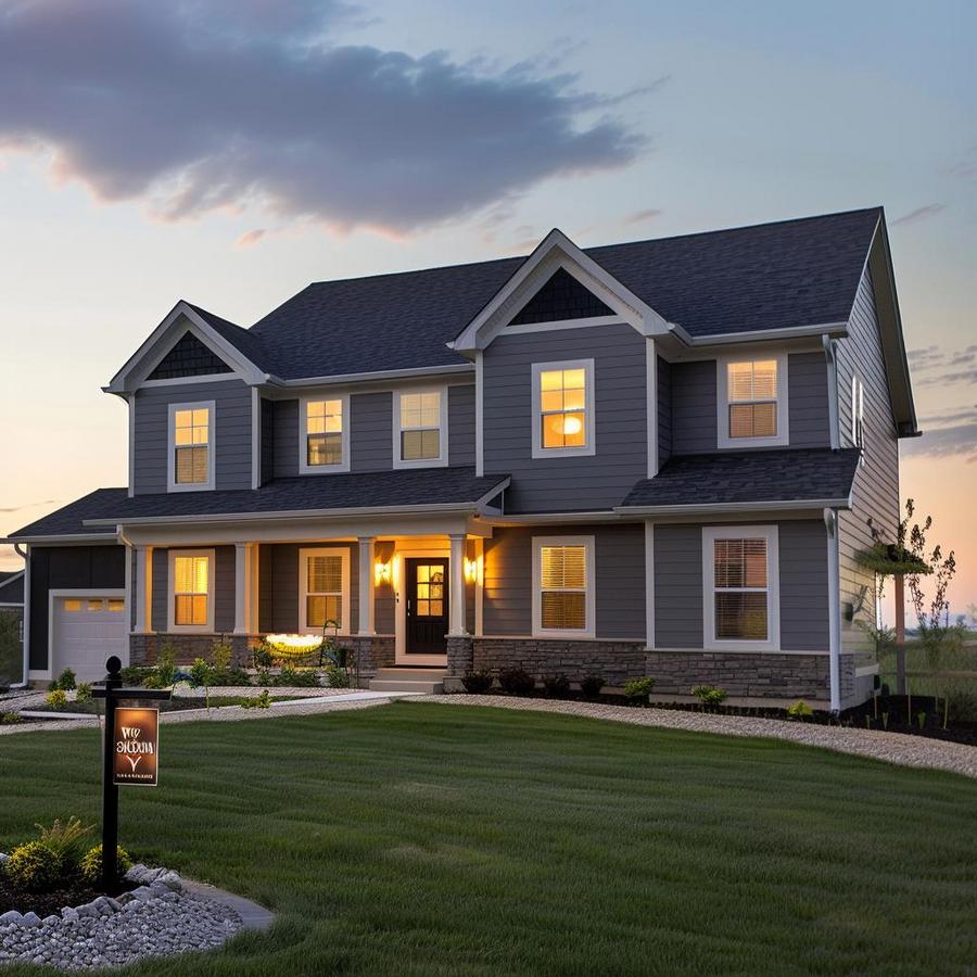 A beautiful house in Iowa with a "We Buy Houses Iowa" sign.