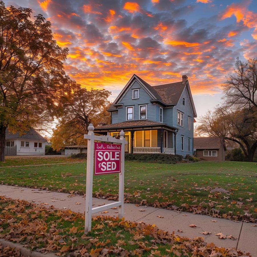 "We Buy Houses Iowa" sign in front of a house.