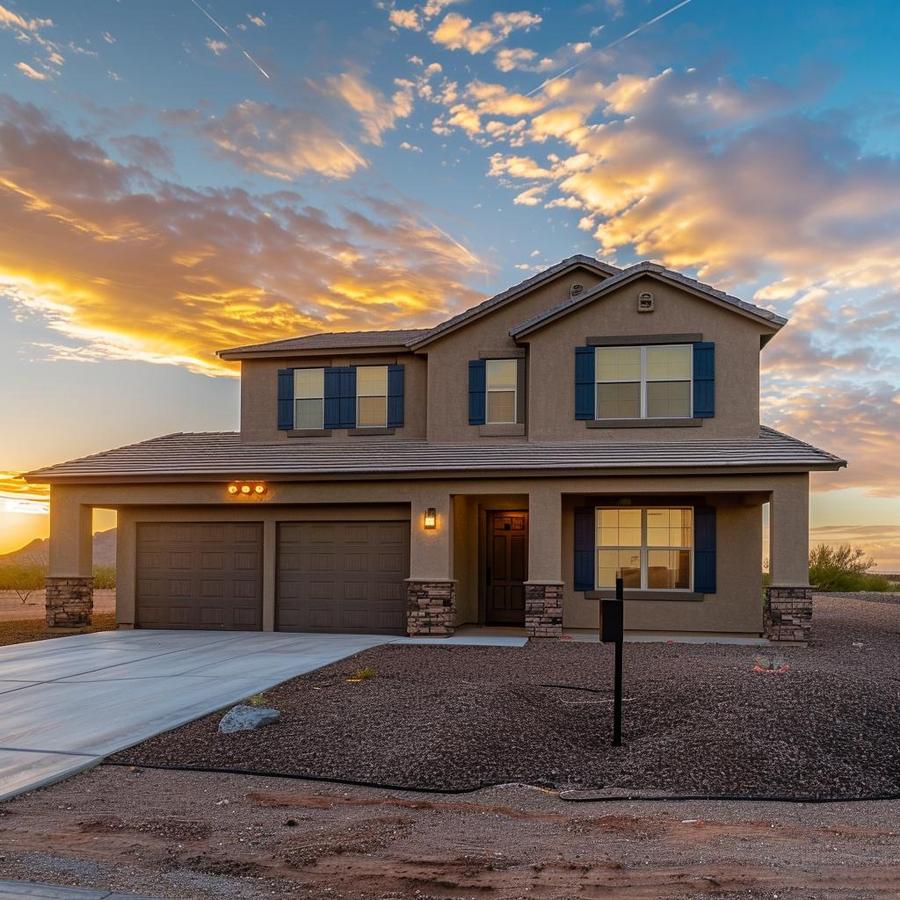 Alt text: A house with a "We Buy Houses Arizona" sign in front.