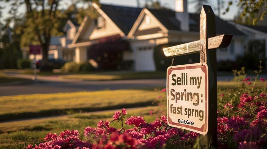 "Infographic showing steps to sell my house fast in Spring"