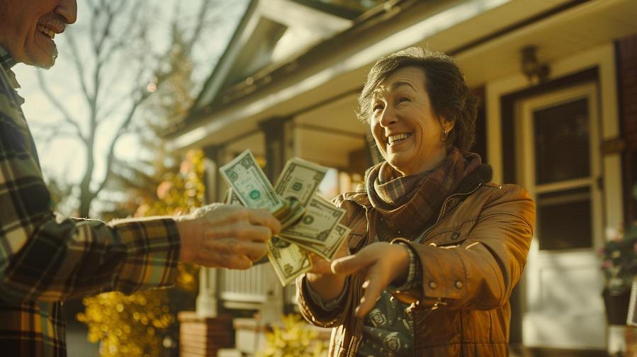 Alt text: Illustration showing key steps in the process of selling a house for cash.