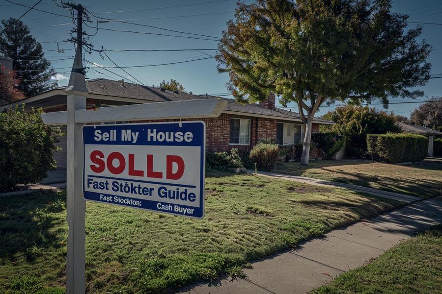 Alt text: Illustration displaying steps to sell my house fast Stockton.