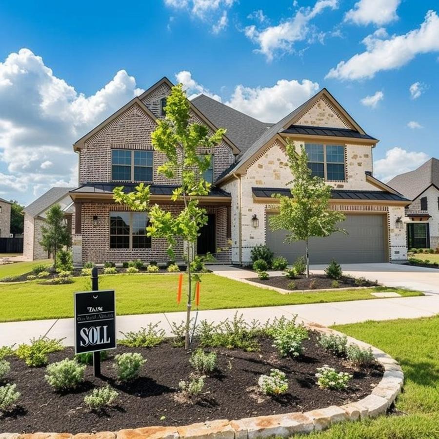 "Sign in front of house with text sell my house fast Plano TX"