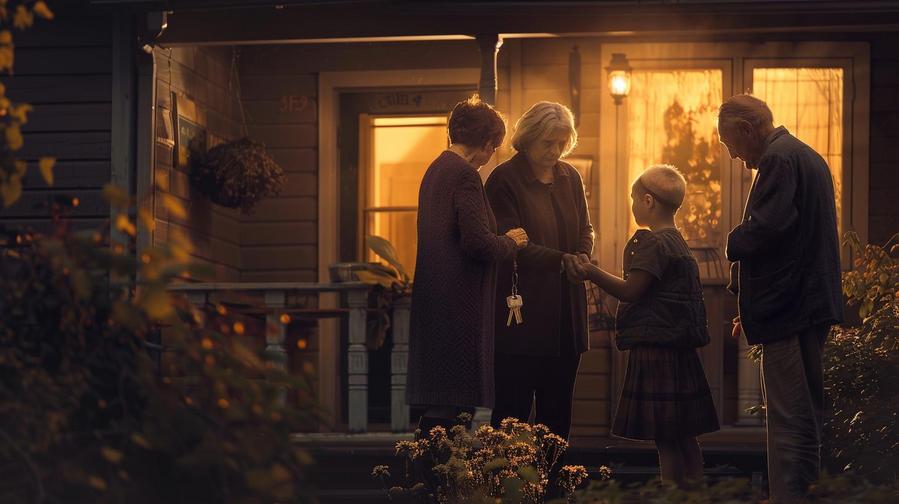 Alt text: "Elderly couple looking at real estate papers with text 'Selling Parents House Before Death'"