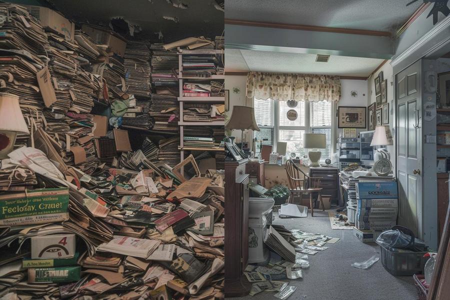 Alt text: "Challenges in selling a hoarder house. Learn 'How To Sell a Hoarder House.'"