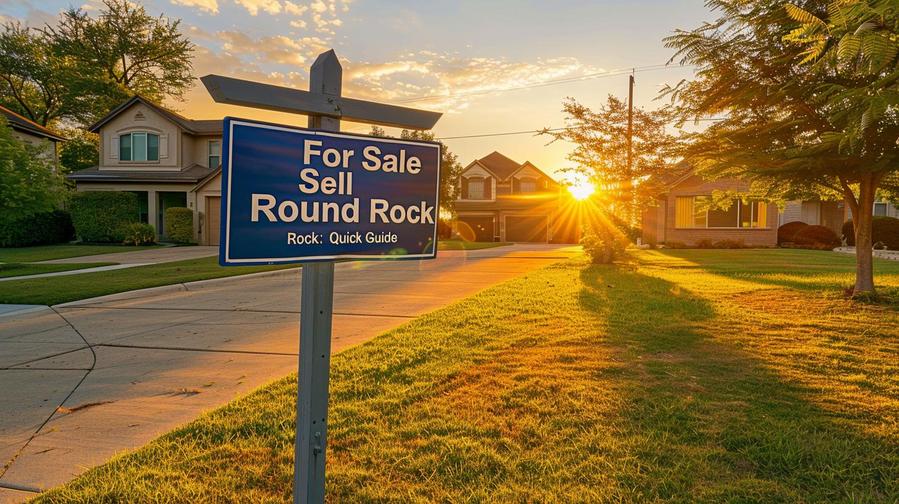 alt="Modern house exterior with text 'Sell my house fast Round Rock'"