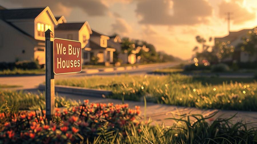 Alt text: Illustration showing process of 'We Buy Houses Clermont' service in action.