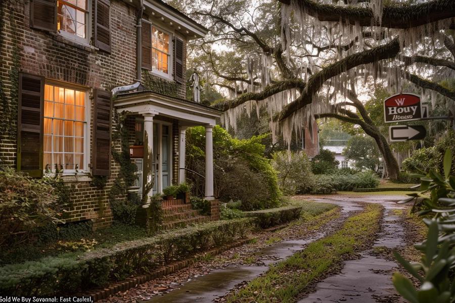 Alt text: "Illustration explaining 'Selling a House As-Is' with keyword 'we buy houses Savannah'."