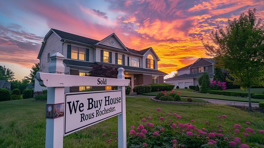 Alt text: Illustration of the cash buying process for houses in Rochester. #we buy houses rochester