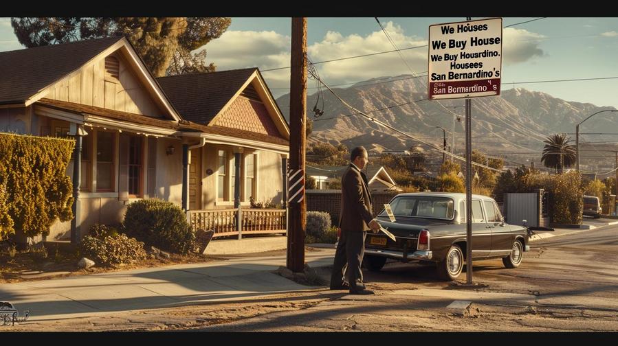 Alt text: "Illustration showing fair cash offer concept. We buy houses San Bernardino."