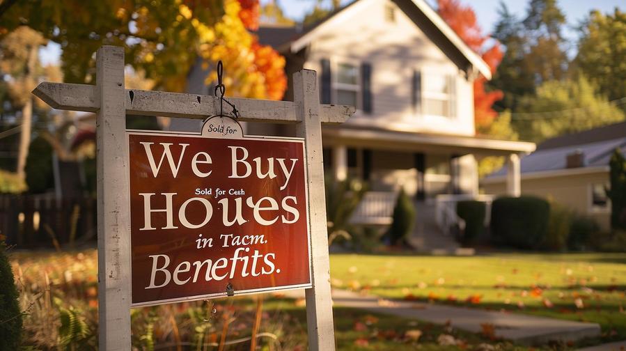 Alt text: "Woman holding keys, smiling - We buy houses in Tacoma for cash!"