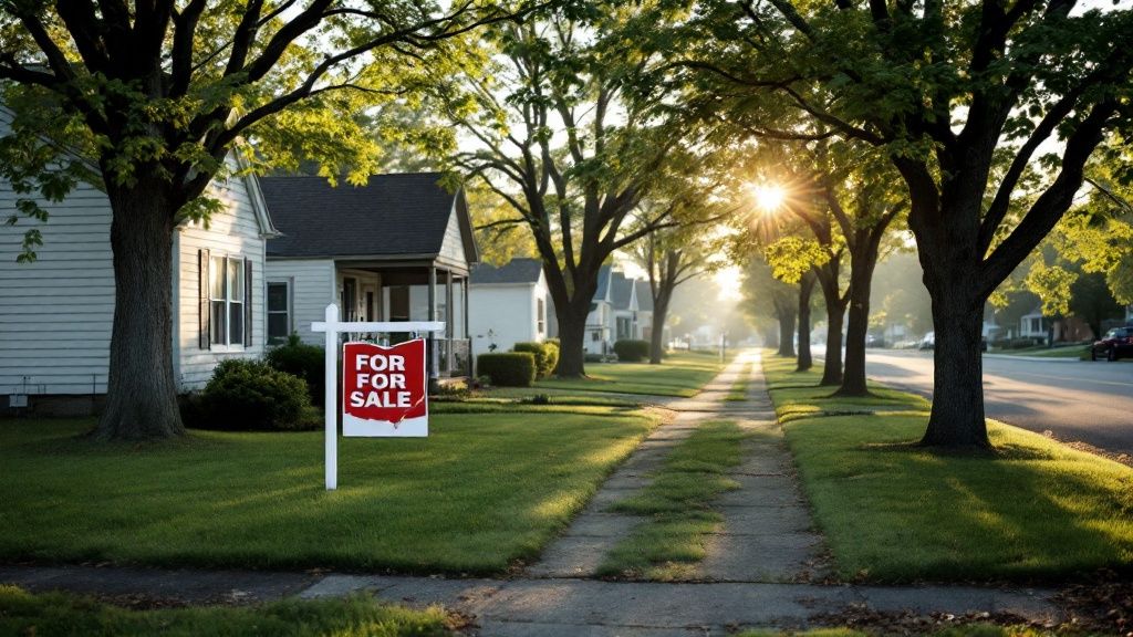 Ohio home with a 'sold' sign in the front yard.