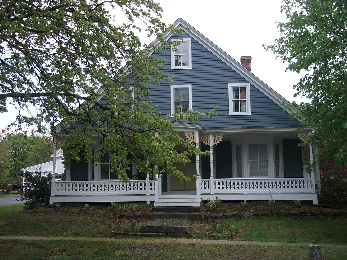A blue frame house in Massachusetts