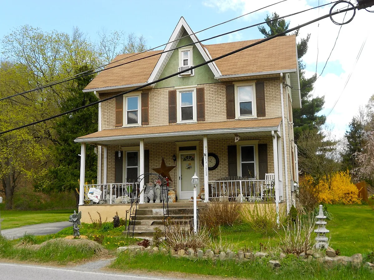 A green frame house in Pennsylvania